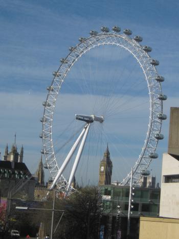 Big Ben framed in the London Eye. 